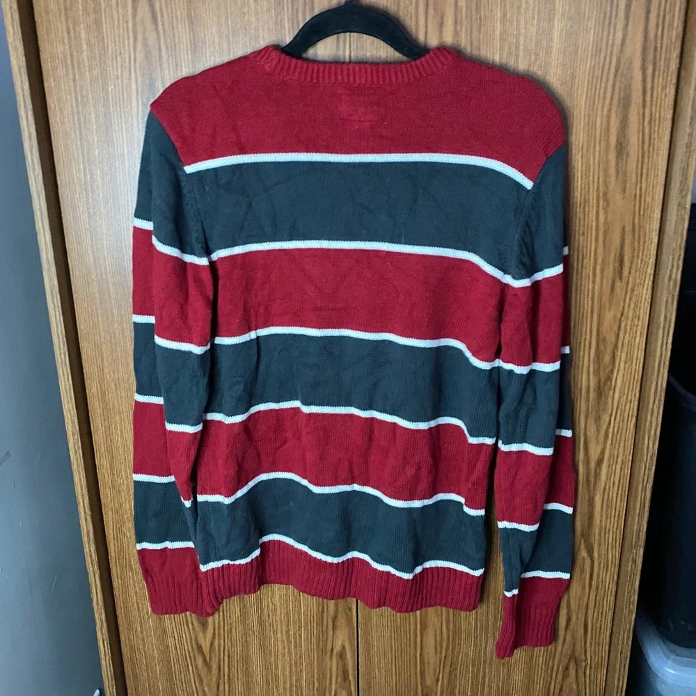 The‎ Children's Place Striped Sweater Kids XL 14 Red Grey Crewneck Knit 2439